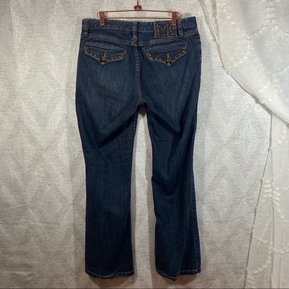 Michael Kors medium wash studded boot cut jeans size 10 - Picture 7 of 7